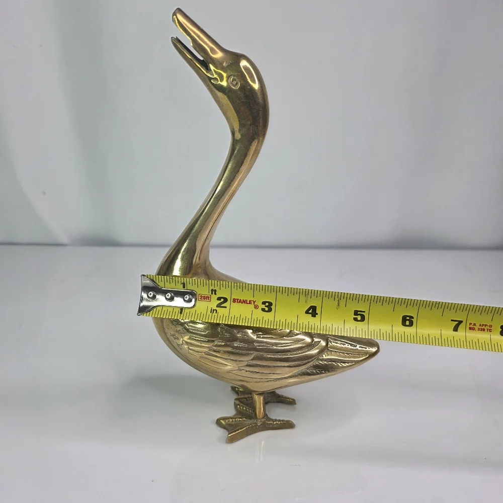 Vintage Brass Duck Goose Webbed Feet Legs Long Neck. - Picture 7 of 12